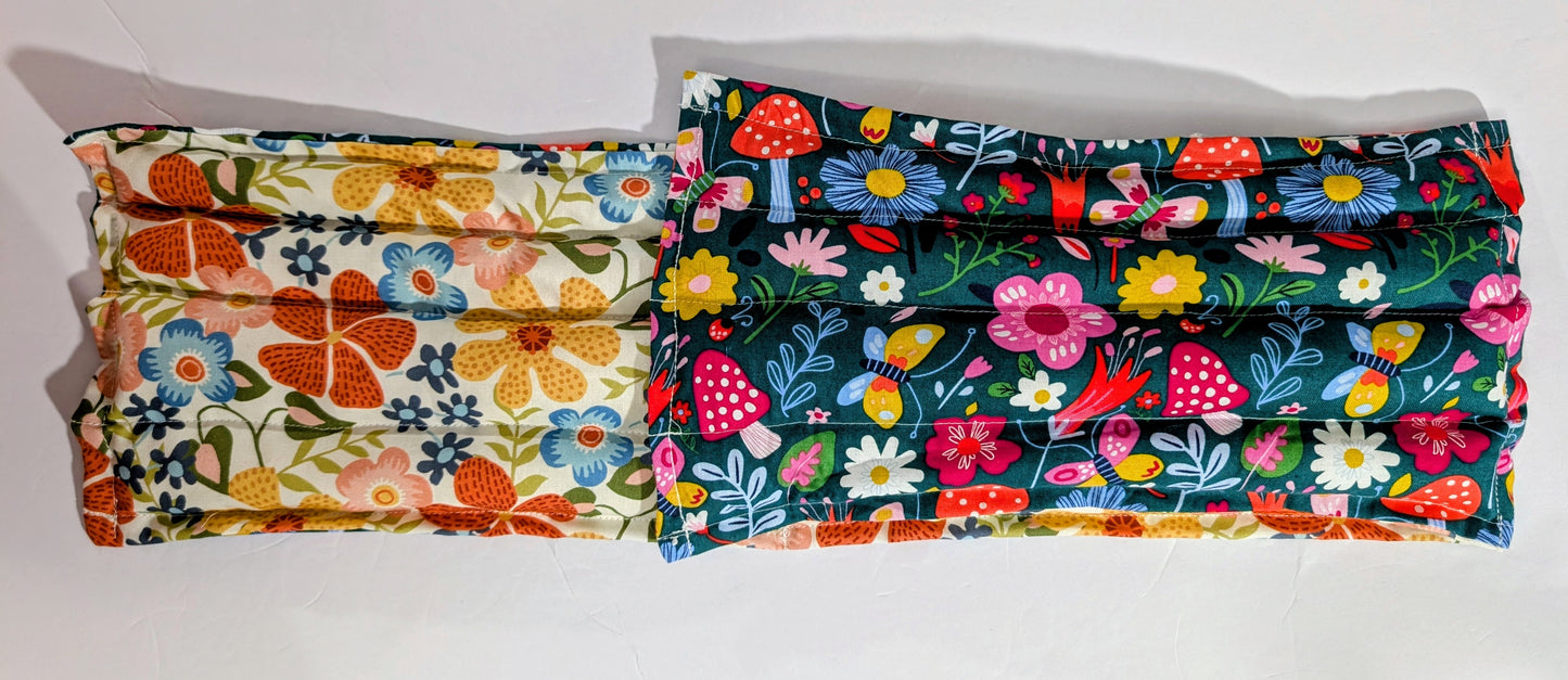 Rice flax seed therapeutic heating/cooling neck wrap, rice bag, Flowers, Mushrooms