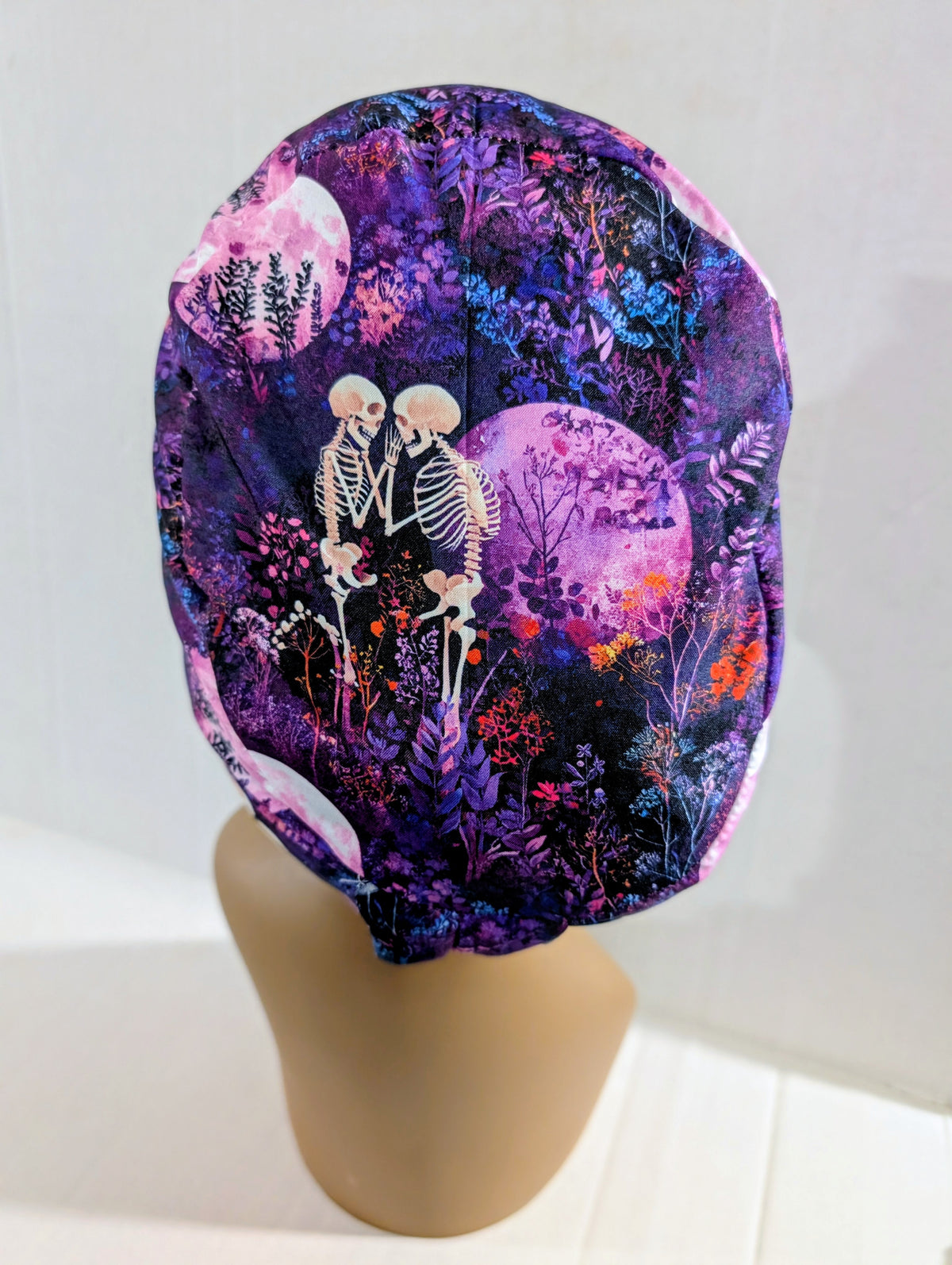 Scrub Cap, Surgical Hat, Euro Style Scrub Cap, Chemo Hat, Skeleton