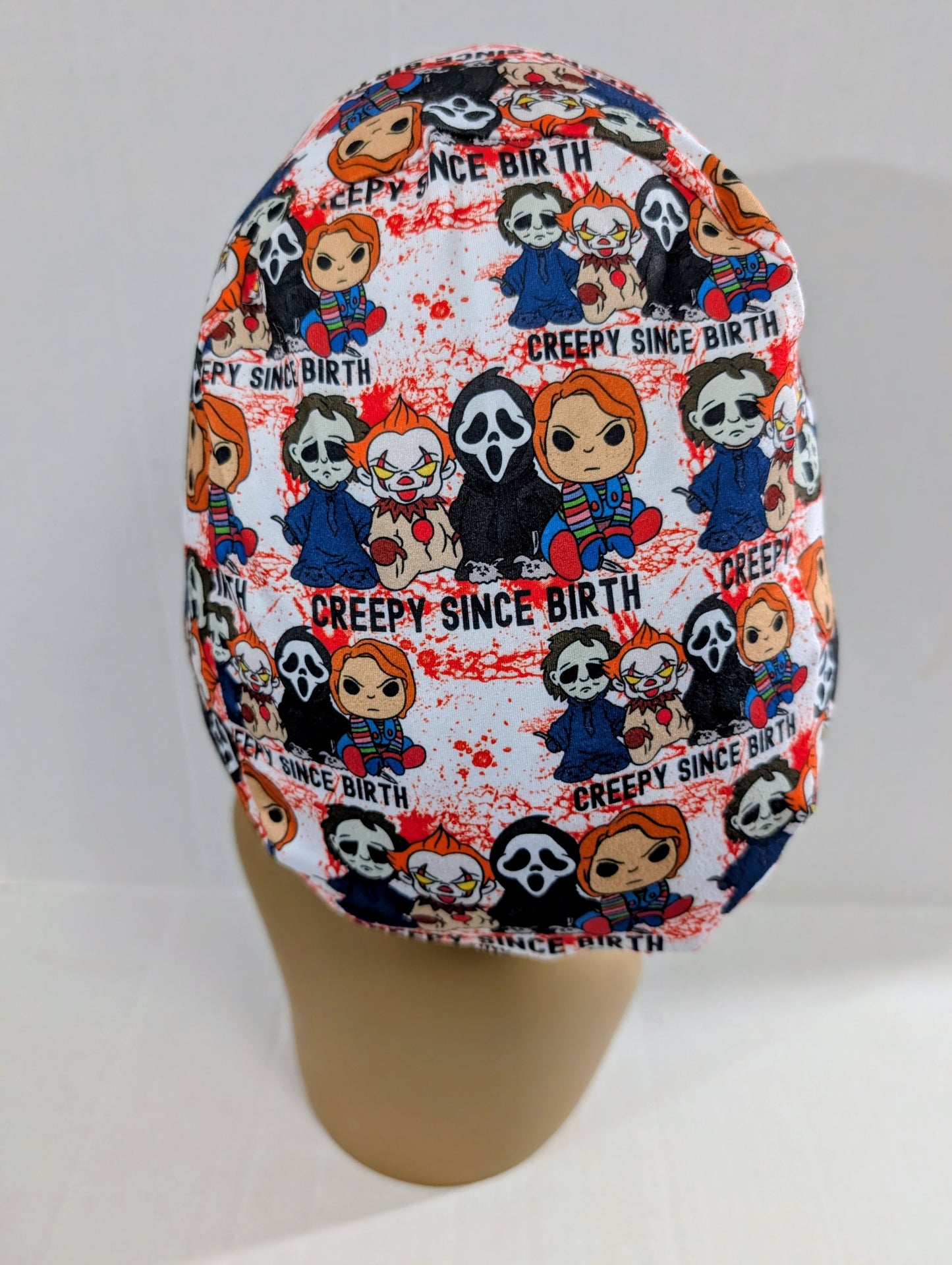Horror, European Style Scrub Cap, Scrub Cap, Chemo Hat, Stretchy