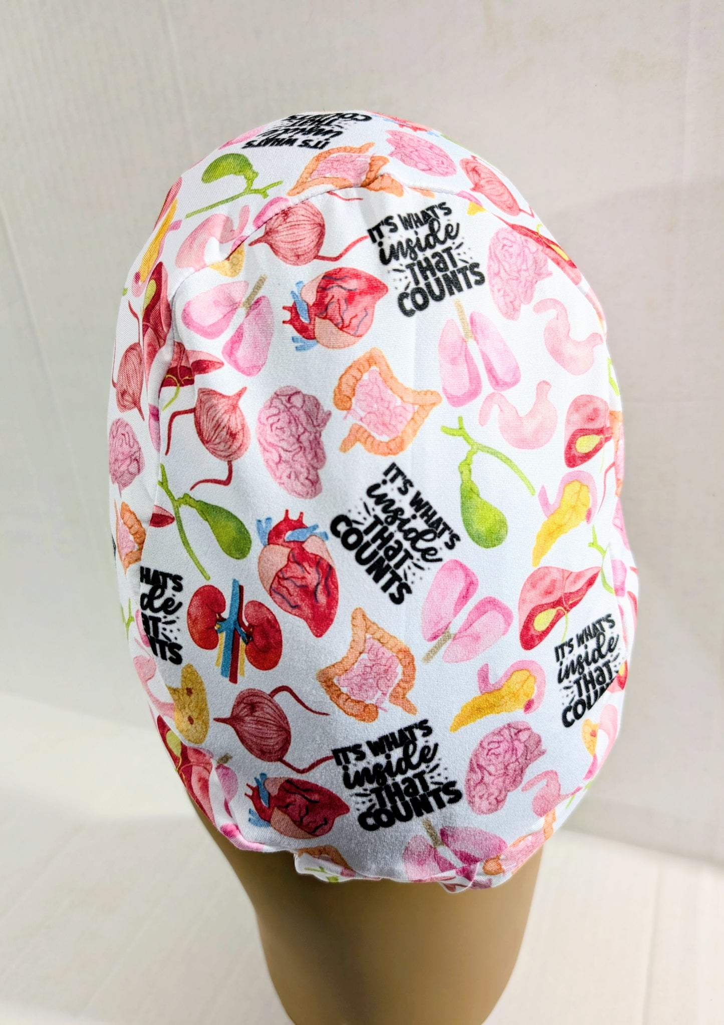Scrub Cap, Surgical Hat, Euro Scrub Cap, European, Stretchy, Organs