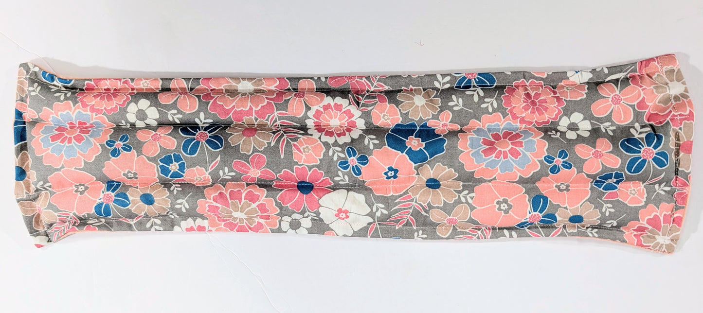 Rice flax seed therapeutic heating/cooling neck wrap, rice bag, Flowers