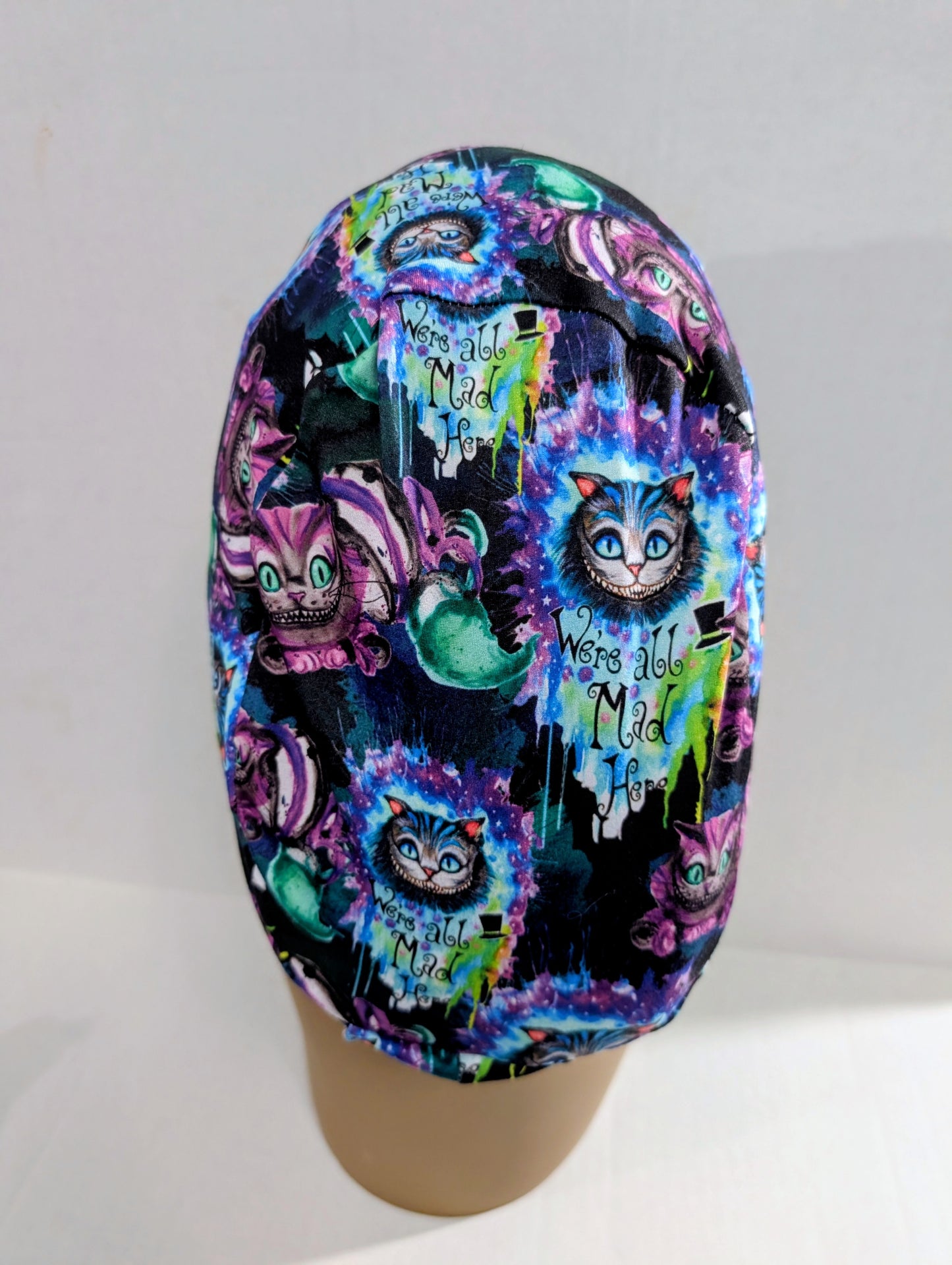 Scrub Cap, Surgical Hat, Euro Style Scrub Cap, Chemo Hat, Stretchy, Hat, Adjustable, Cat