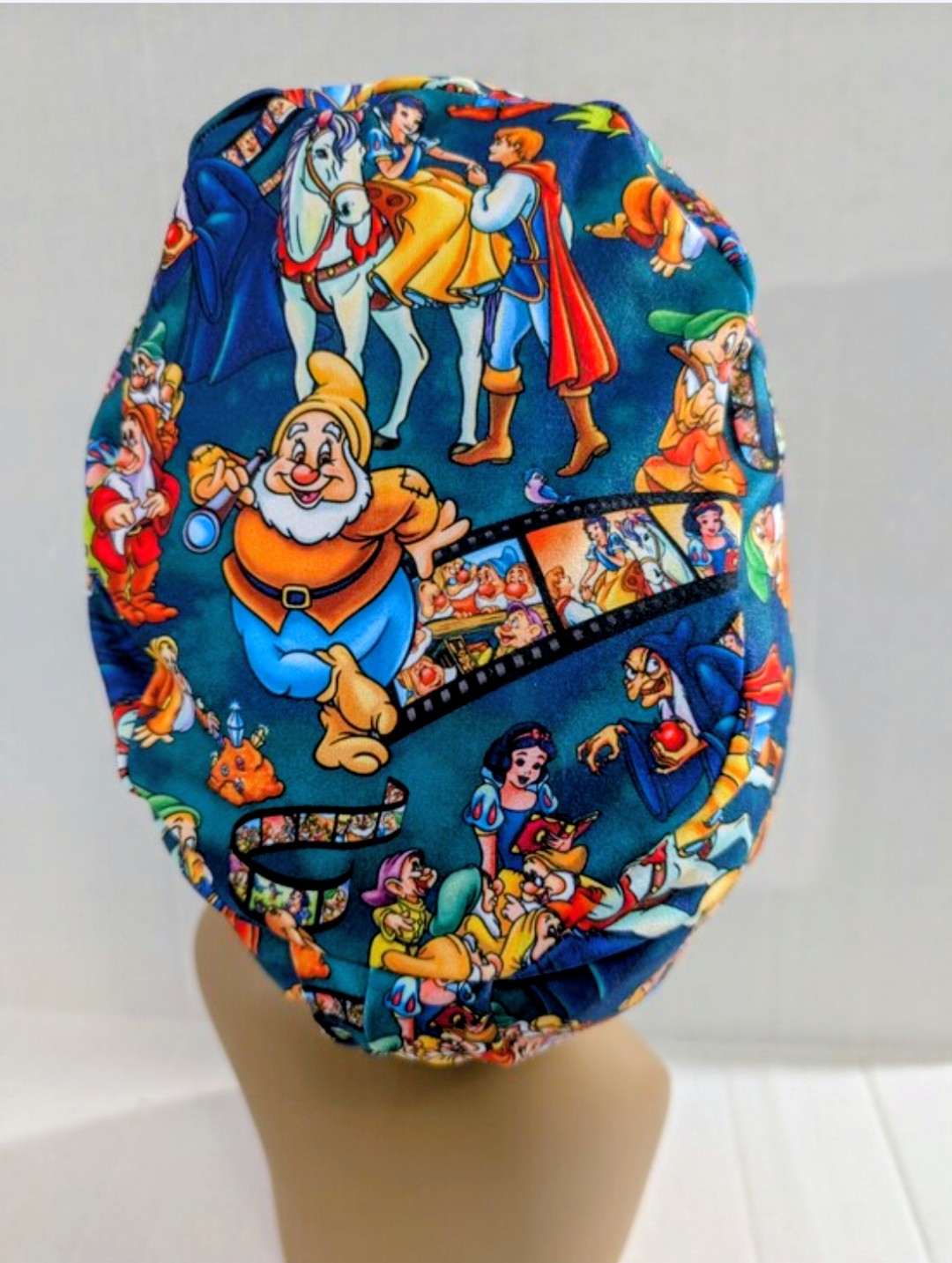 Snow, European Style Scrub Cap, Scrub Cap, Chemo Hat, Stretchy