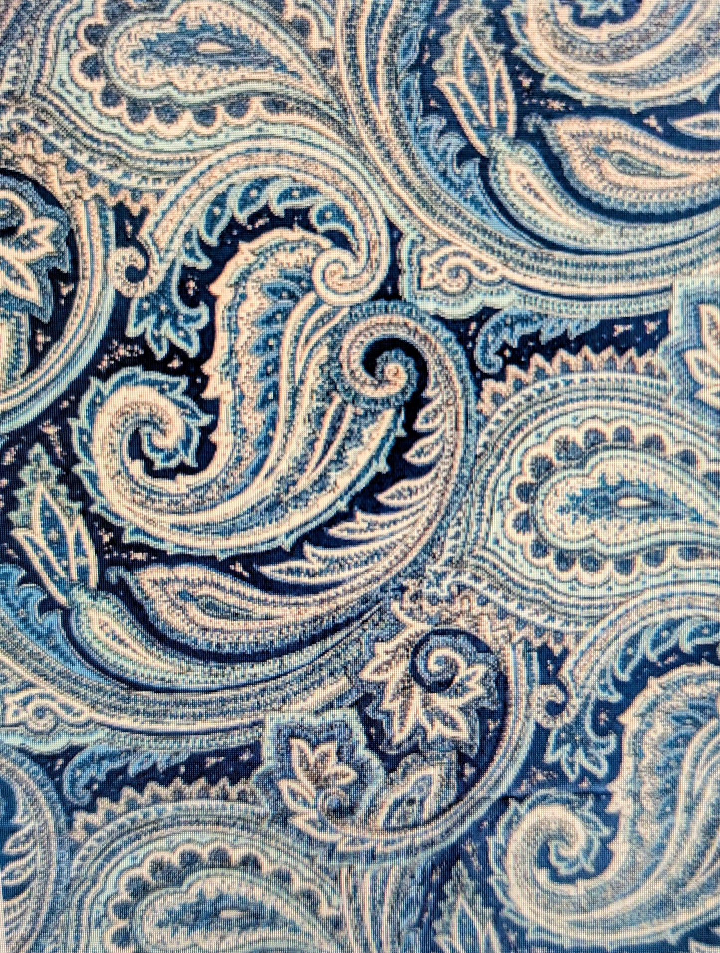 Rice flax seed therapeutic heating/cooling neck wrap, rice bag, Paisley, blue and white