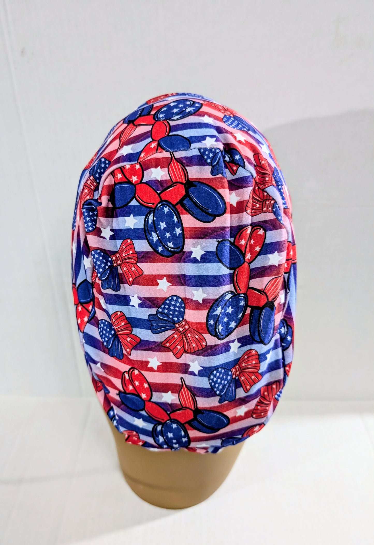 Scrub Cap, Surgical Hat, Euro Style Scrub Cap, Chemo Hat, Stretchy, USA, 4th of July, Memorial Day