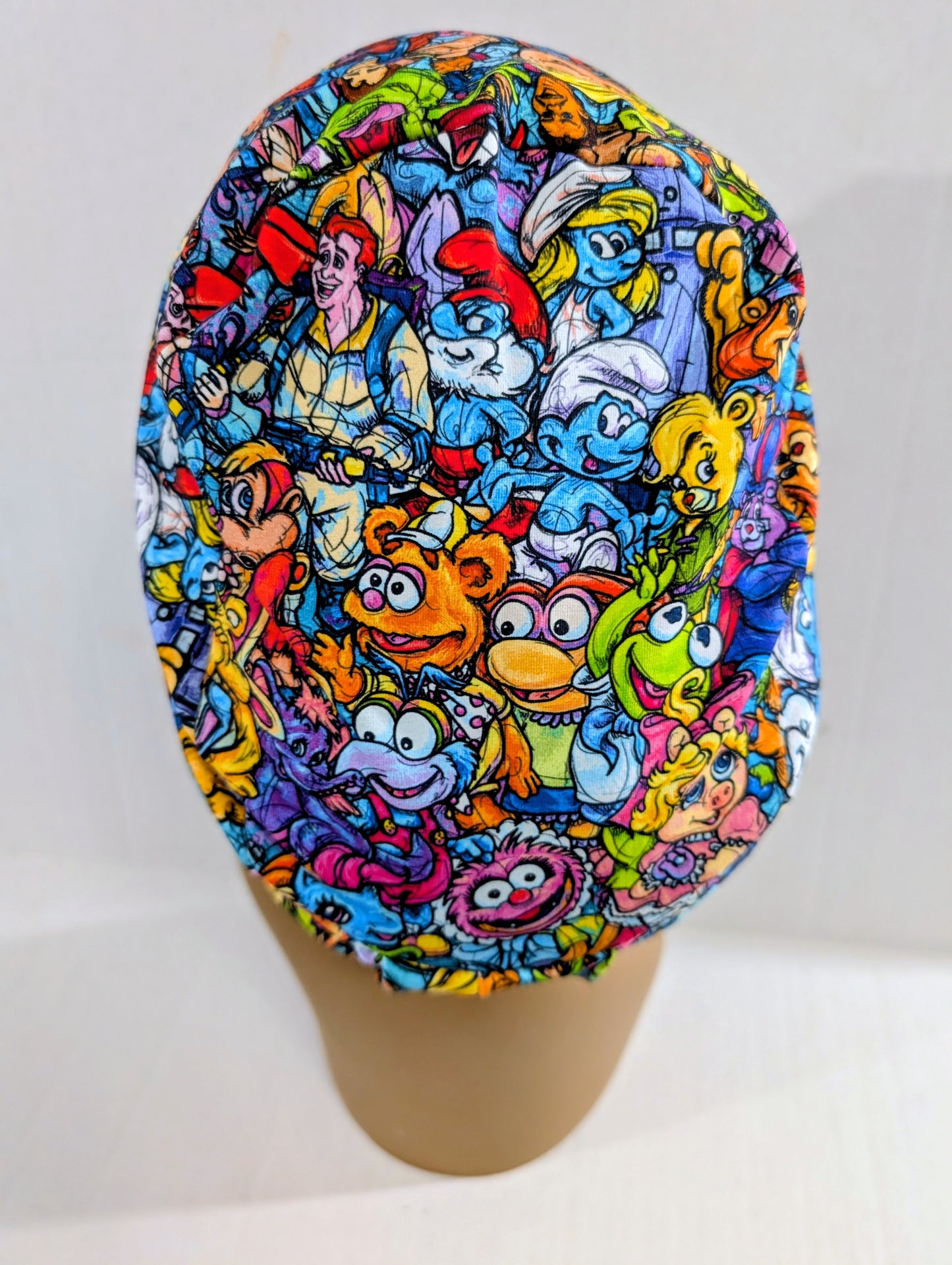 Scrub Cap, Surgical Hat, Euro Style Scrub Cap, Chemo Hat, 80s Mashup