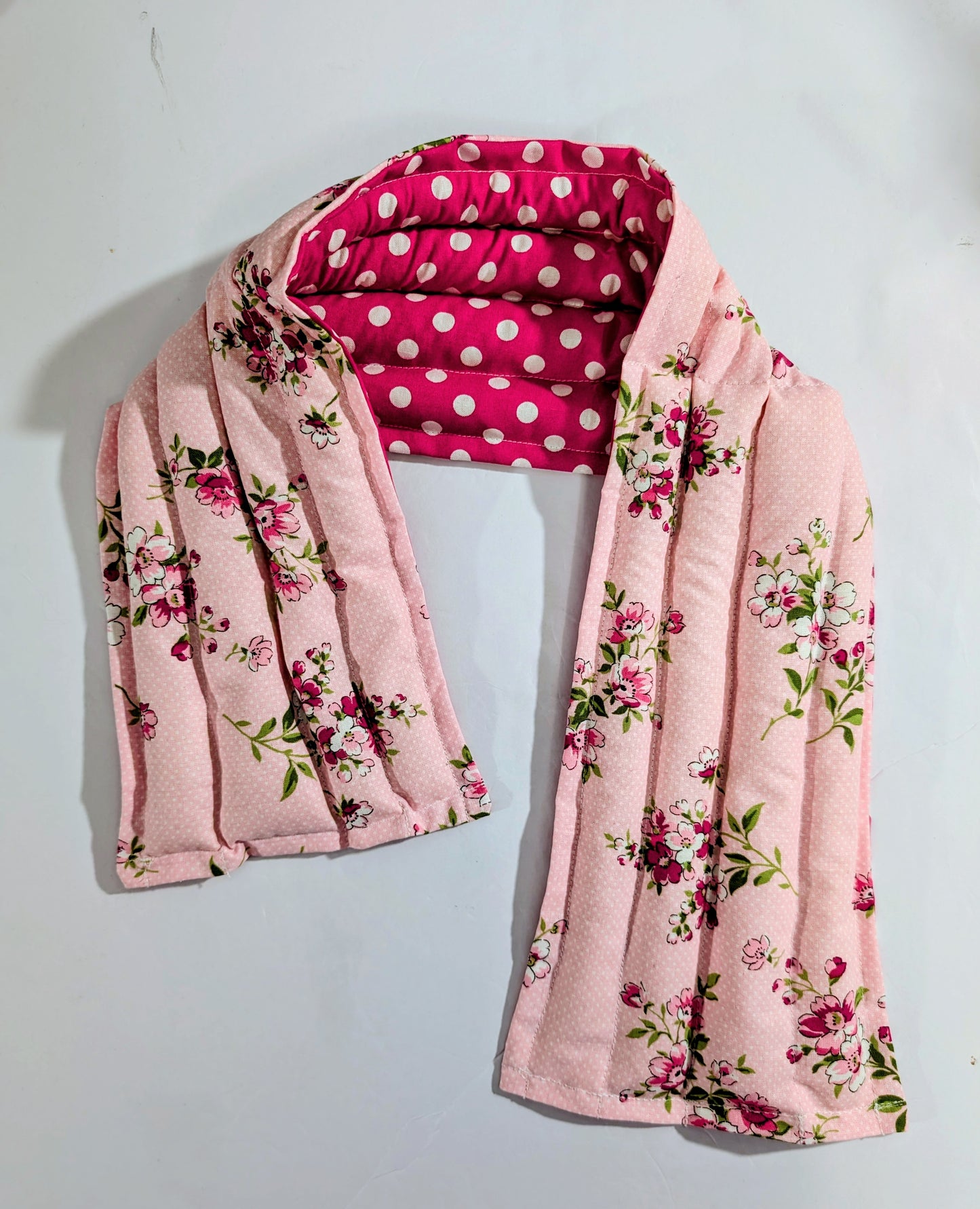 Rice flax seed therapeutic heating/cooling neck wrap, rice bag, Flowers, Polka Dots