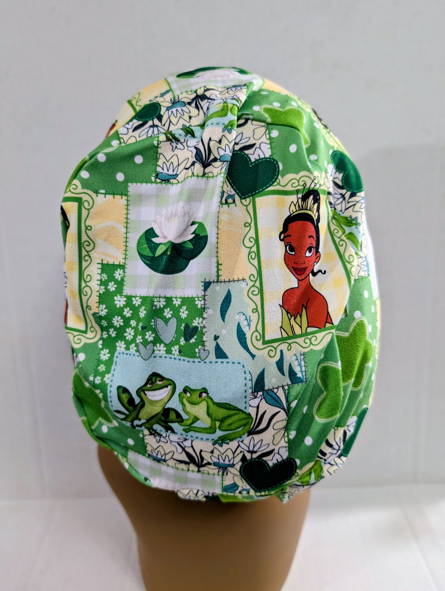 Scrub Cap, Surgical Hat, Euro Style Scrub Cap, Chemo Hat, Stretchy, Adjustable, Princess, Frog