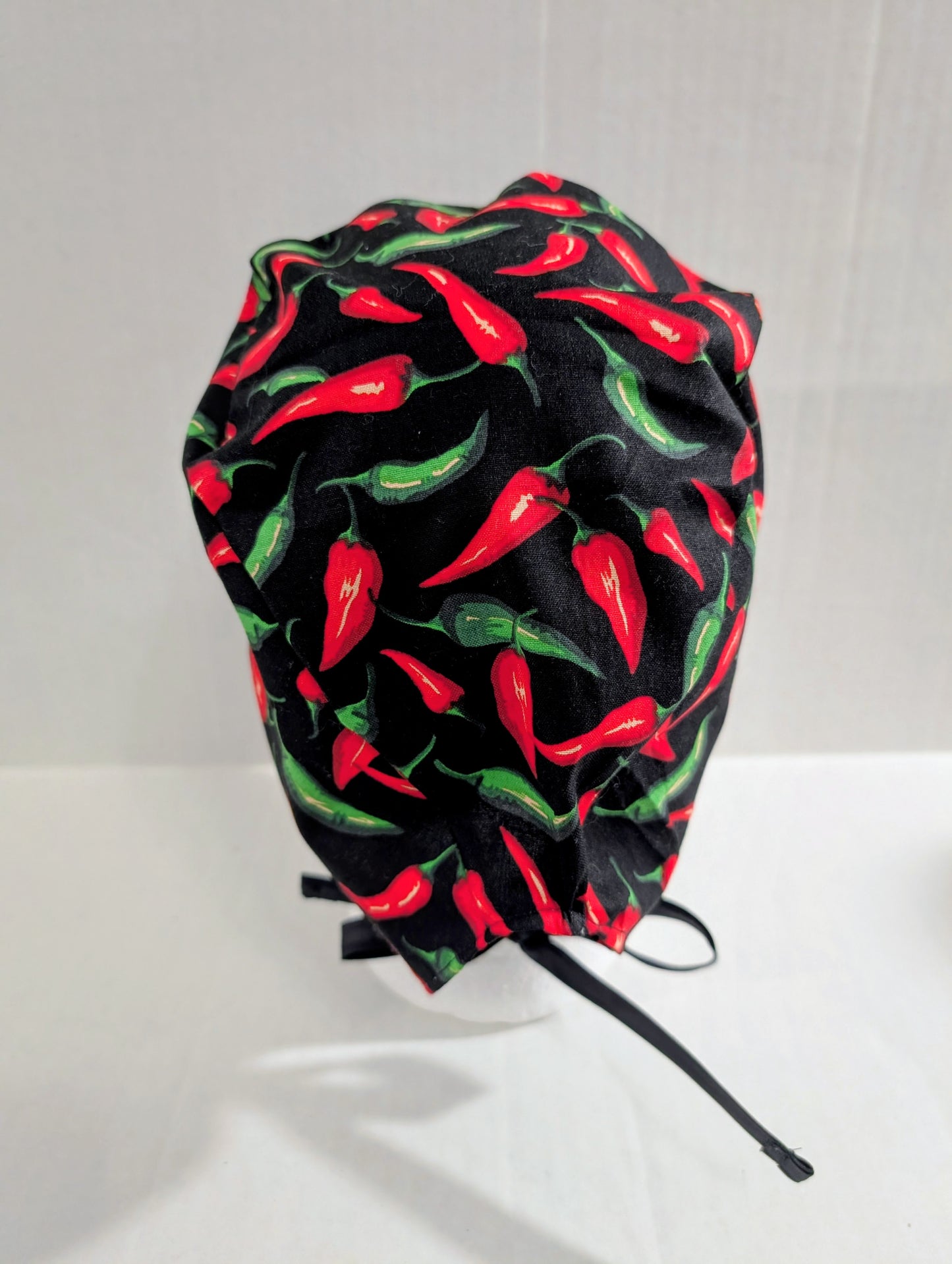 Skull cap, Doo Rag, Scrub Cap, Surgical Hat, Chemo Hat, Hot Peppers, Mexican Food
