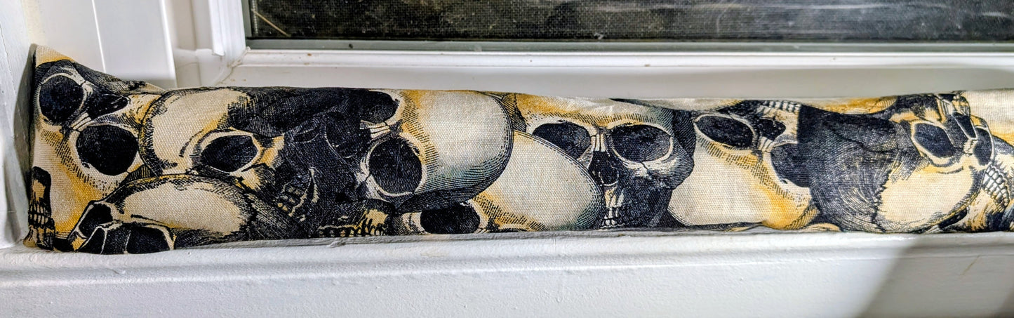 Door Draft Stopper, Cedar Filled, Draft Stopper, Window Draft Stopper, Skulls