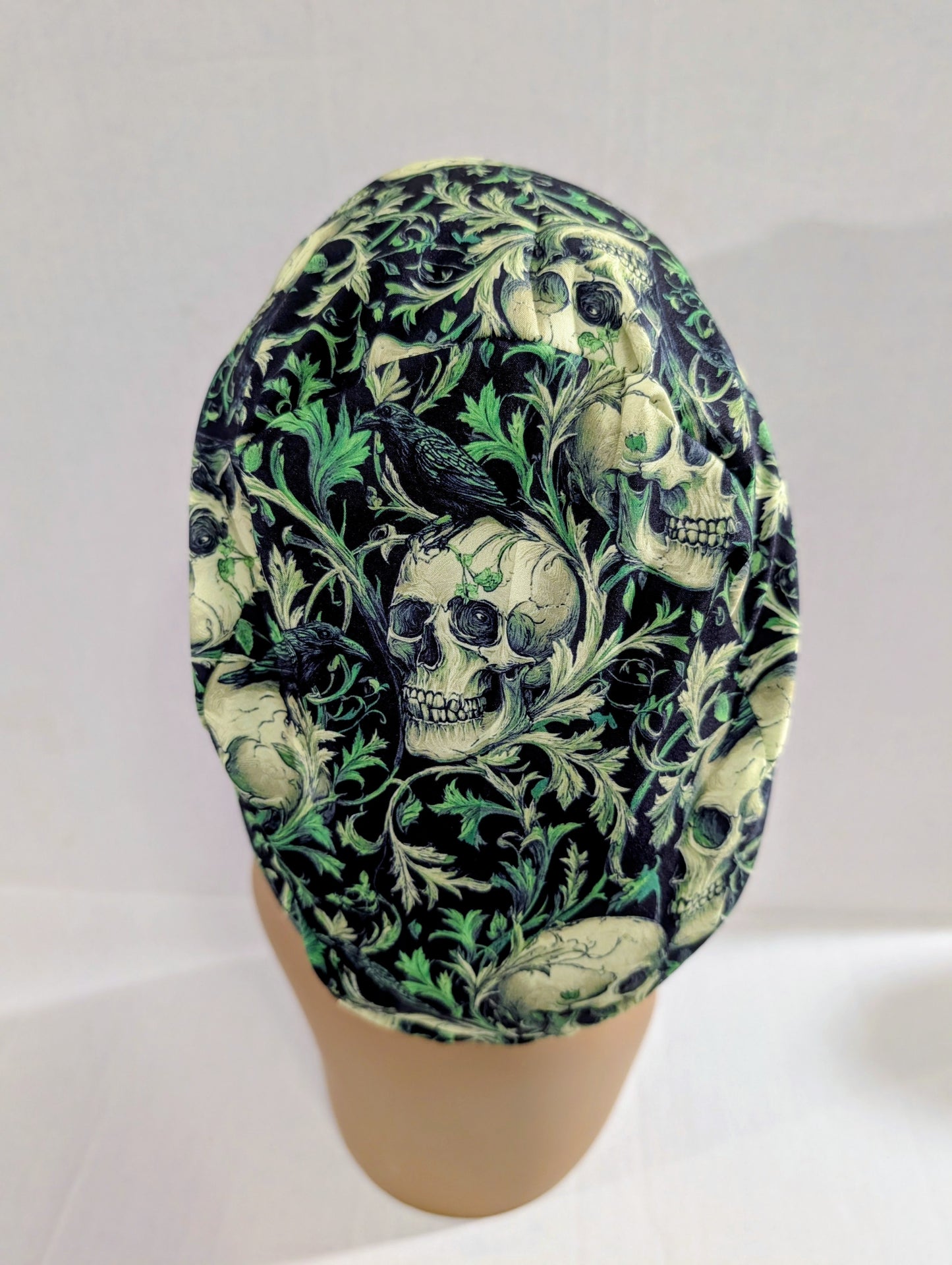 Scrub Cap, Surgical Hat, Euro Style Scrub Cap, Chemo Hat, Halloween, Skulls