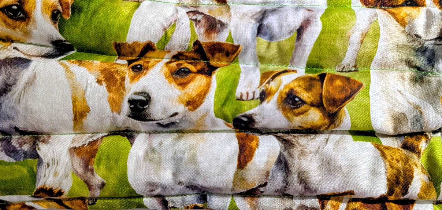 Rice flax seed therapeutic heating/cooling neck wrap, rice bag, Dog, Jack Russell
