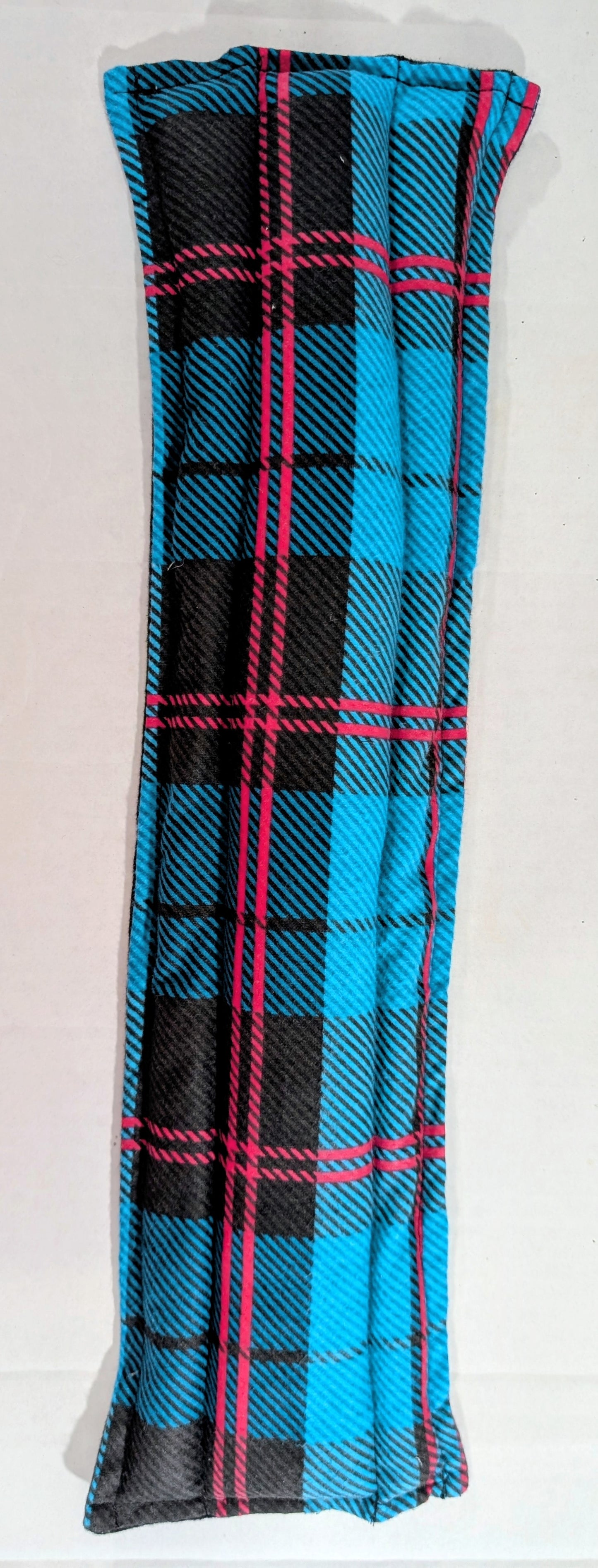 Rice flax seed therapeutic heating/cooling neck wrap, rice bag, Self Care, Plaid