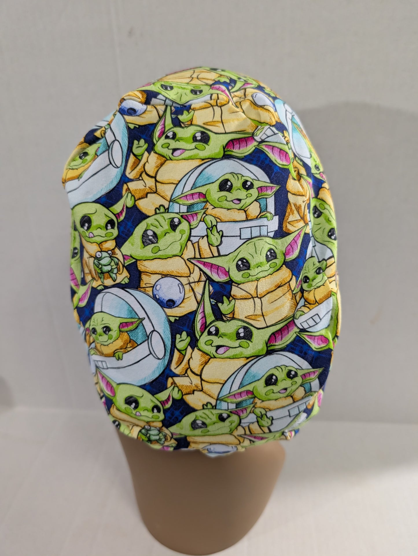 Scrub Cap, Surgical Hat, Euro Style Scrub Cap, Chemo Hat, Stretchy, Hat, Grogu