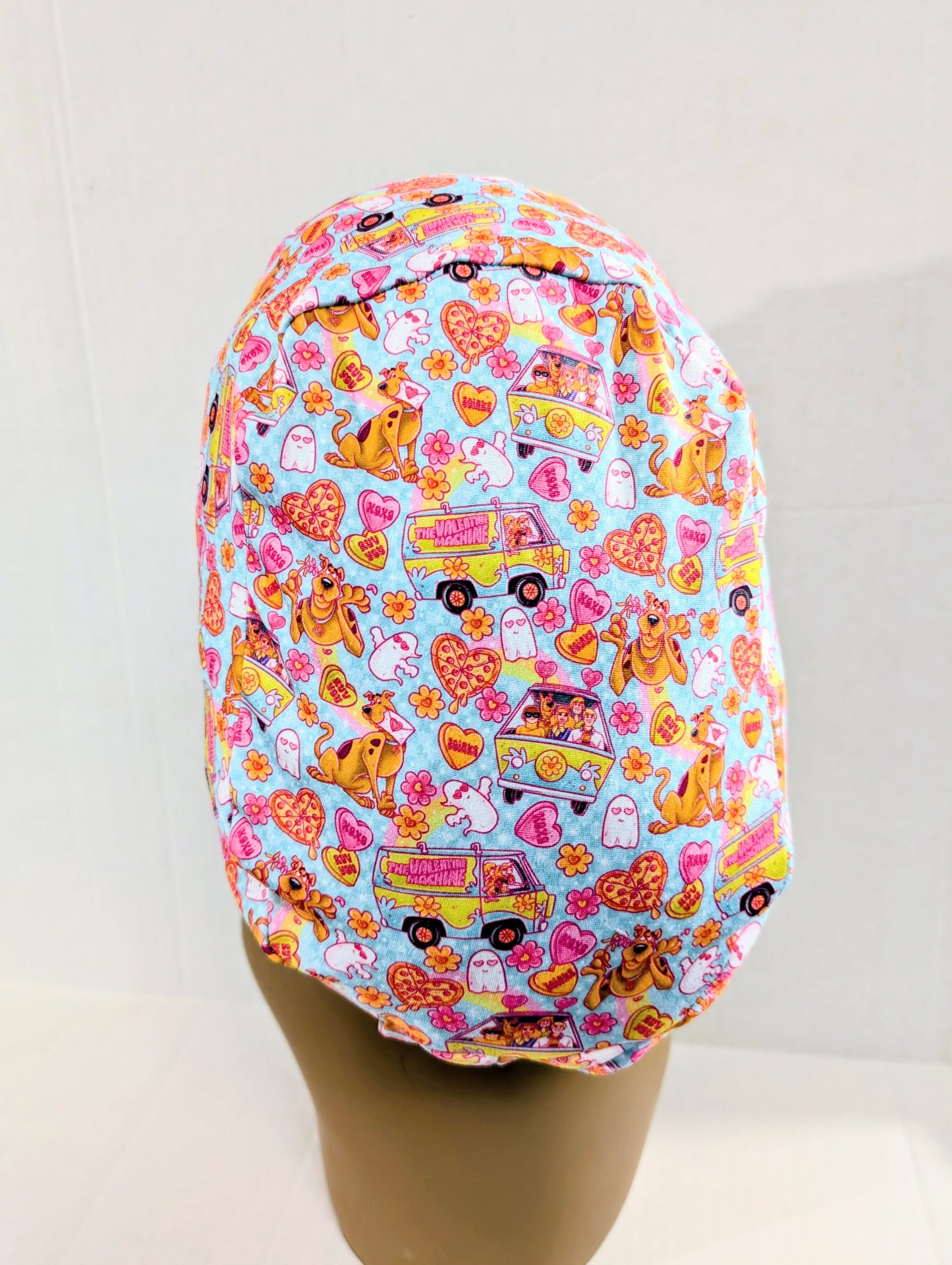 Scrub Cap, Surgical Hat, Euro Style Scrub Cap, Stretchy, Dog, Valentines