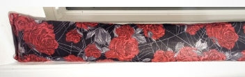 Door Draft Stopper, Cedar Filled, Draft Stopper, Roses, Spiderweb