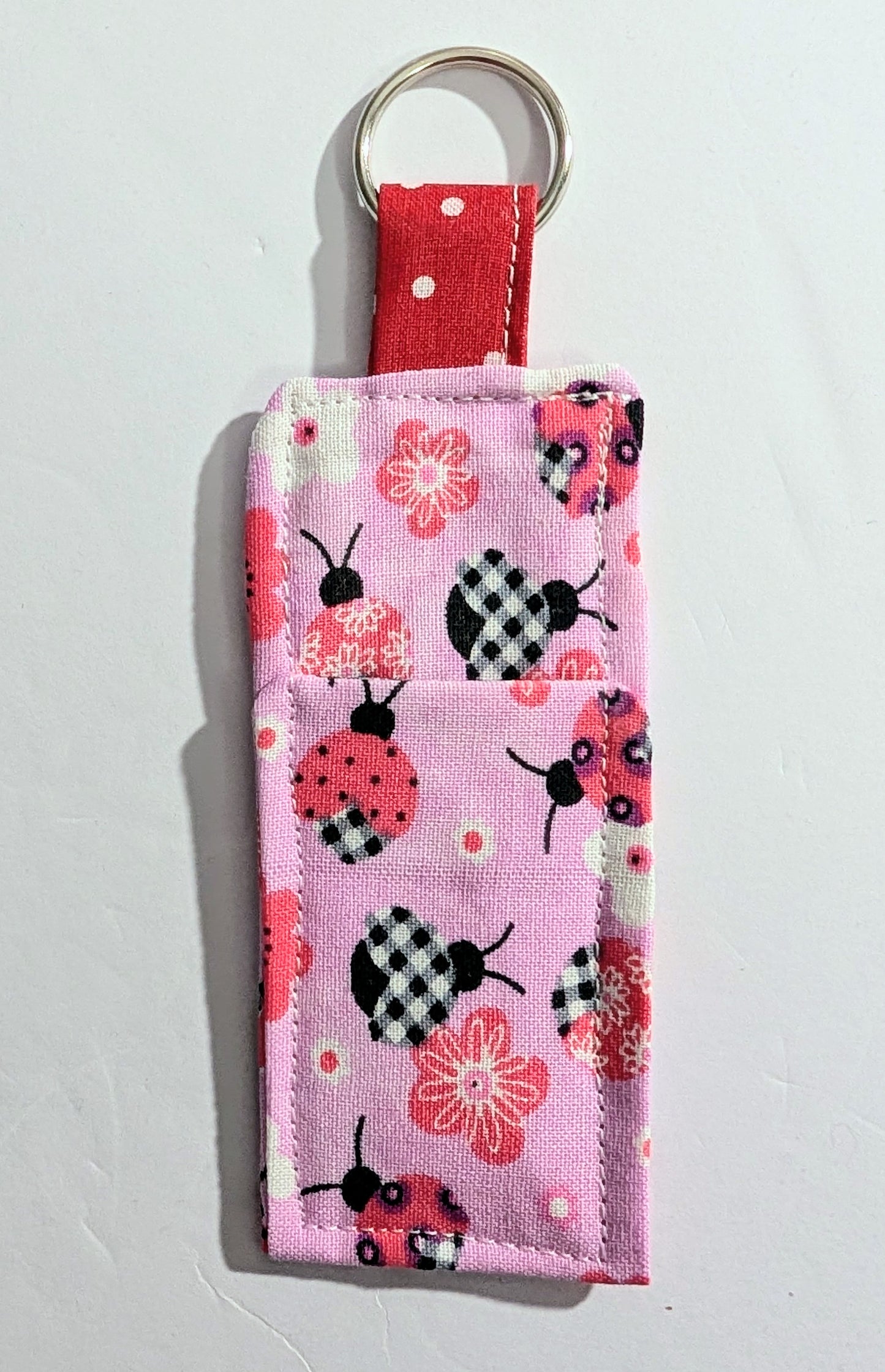 Chapstick Holder, Keychain Lipstick Holder, Lighter Holder, Keychain, Ladybug