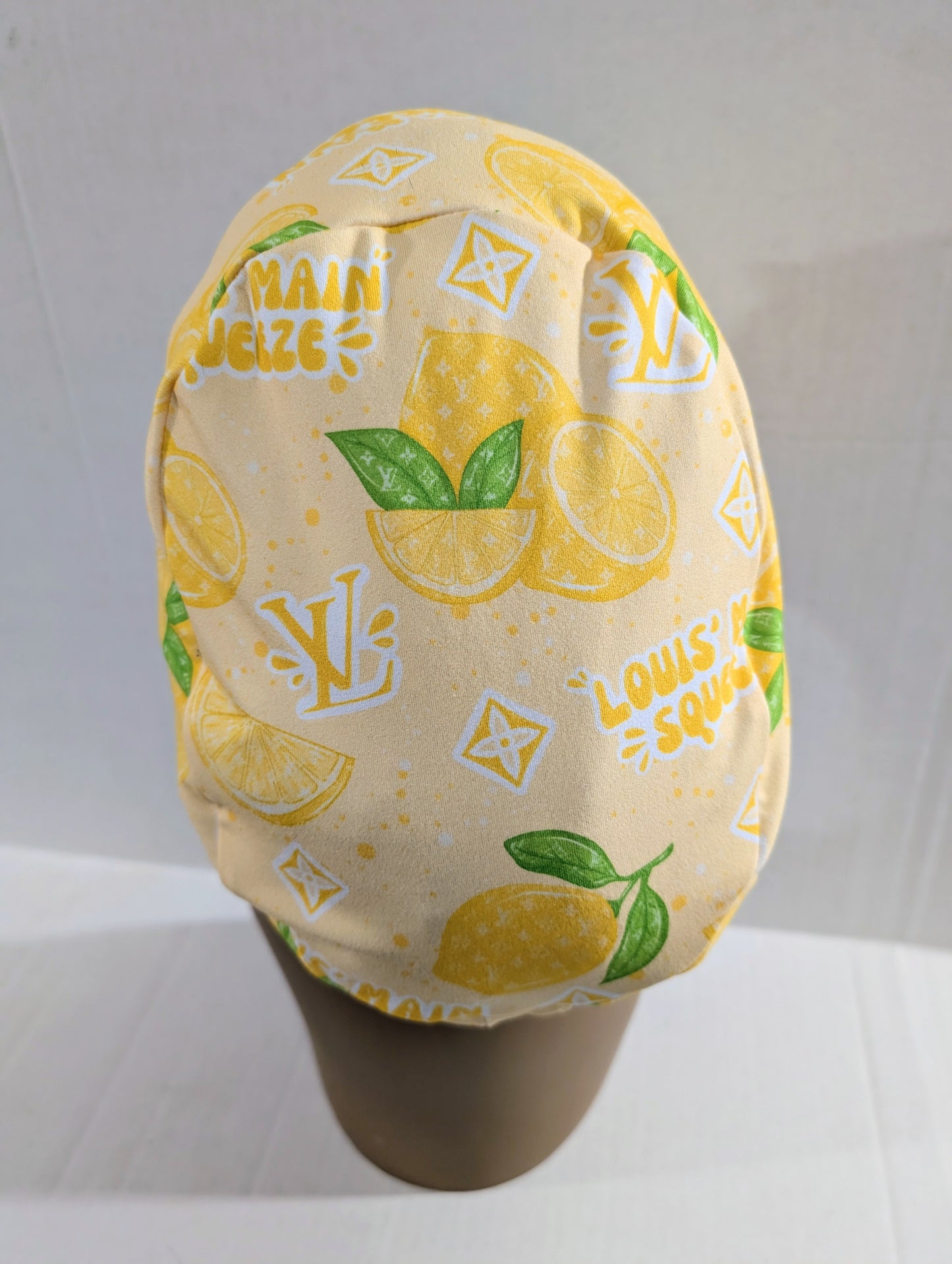 Scrub Cap, Surgical Hat, Euro Style Scrub Cap, Chemo Hat, Stretchy, Lemons, Boujee