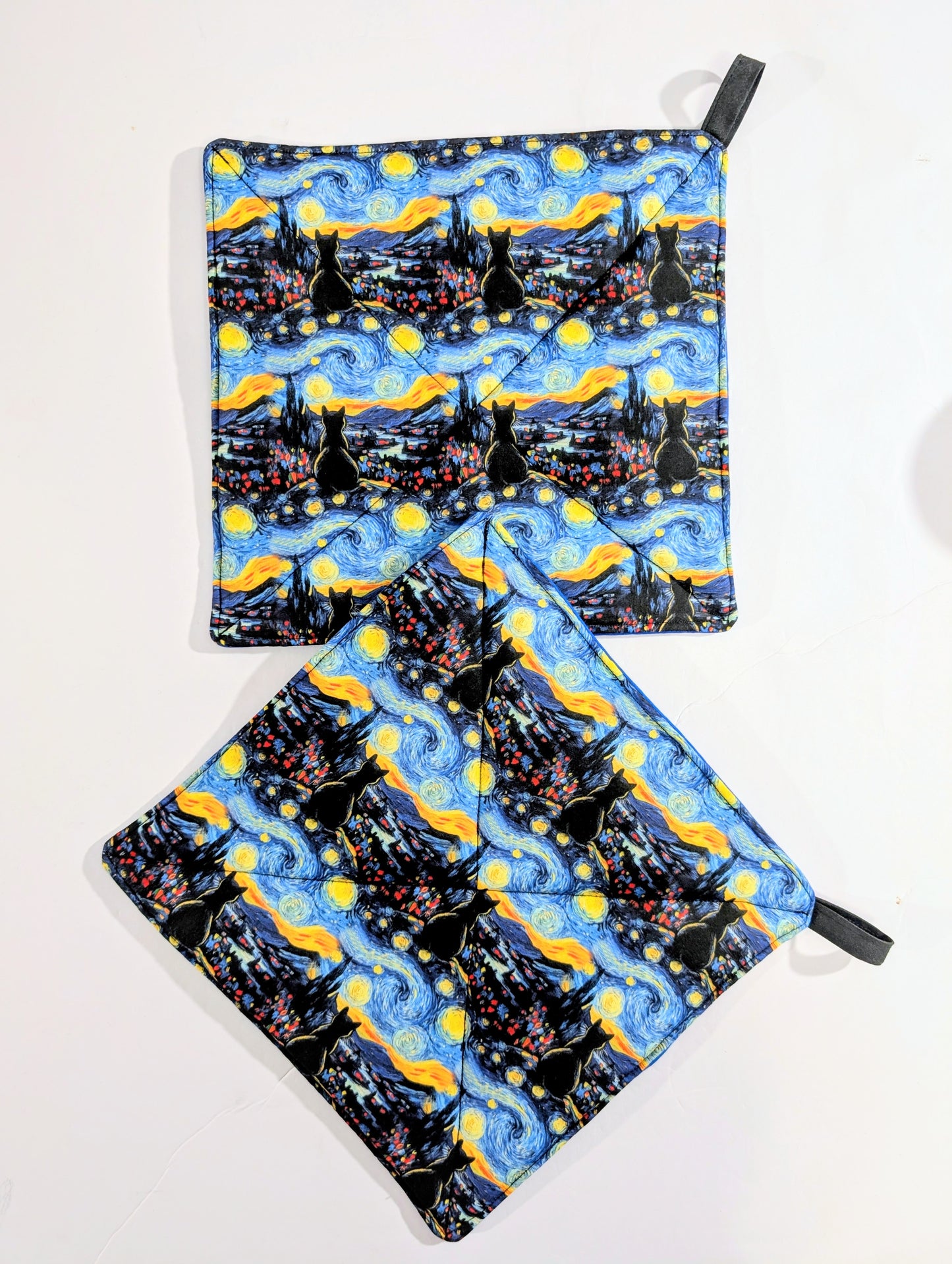 Cats, Starry Night, PotHolder, Oven Mitt