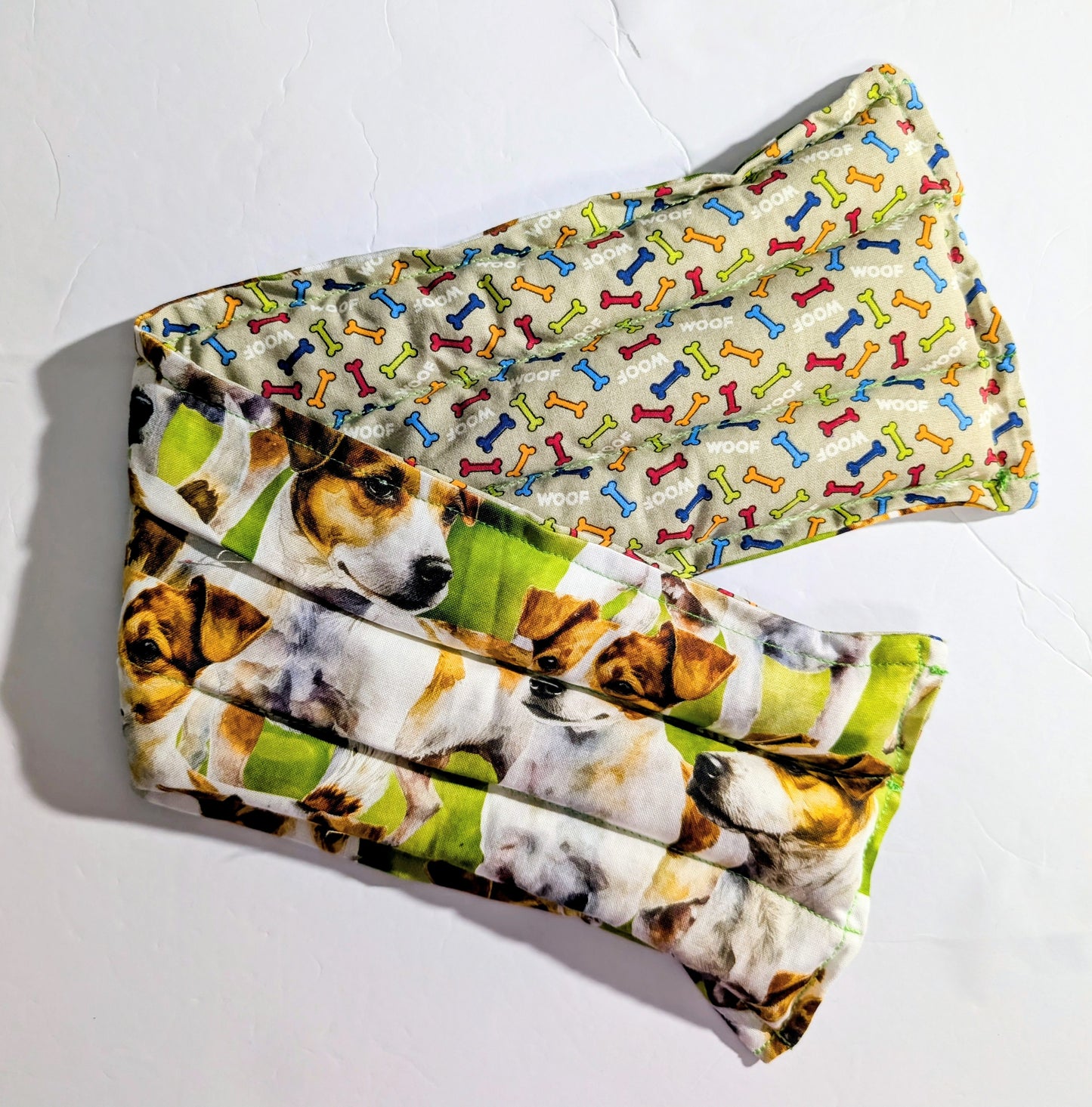 Rice flax seed therapeutic  heating/cooling neck wrap, rice bag, Dog, Jack Russell