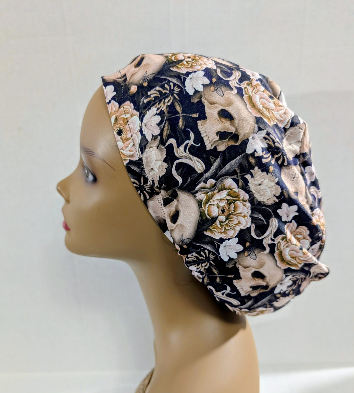 Scrub Cap, Surgical Hat, Euro Style Scrub Cap, Chemo Hat, Halloween, Skulls