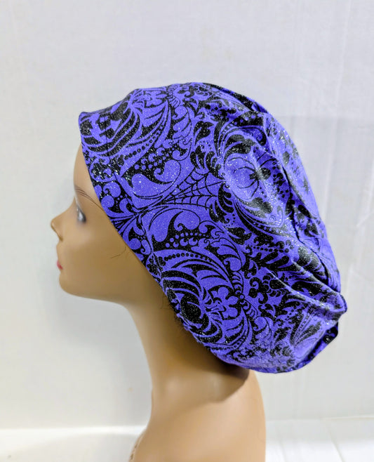 Scrub Cap, Surgical Hat, Euro Style Scrub Cap, Chemo Hat, Halloween, Spiderweb