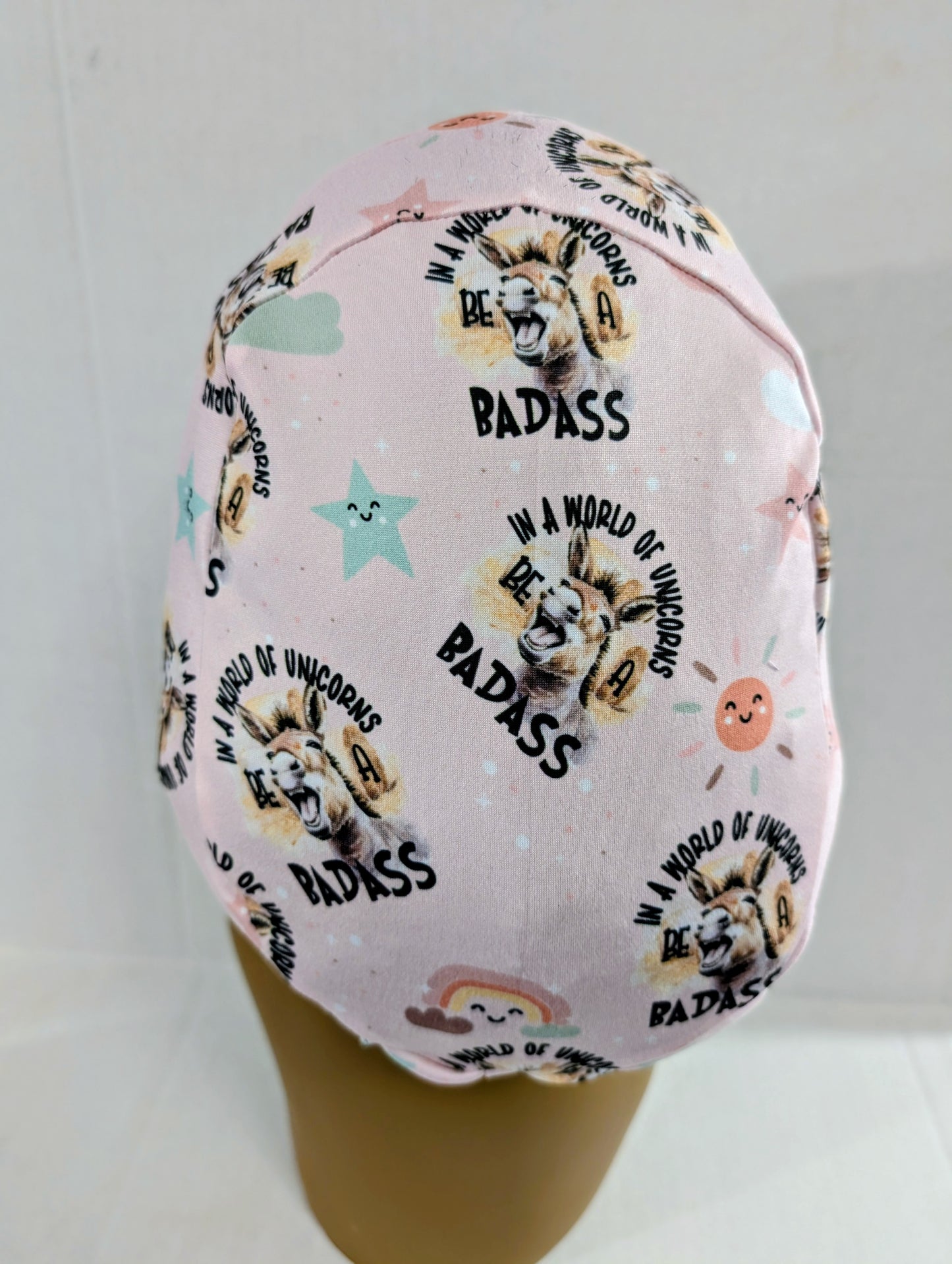 Donkey, Unicorns, Humor, Scrub Cap, Surgical Hat, Euro Scrub Cap, European, Chemo Hat