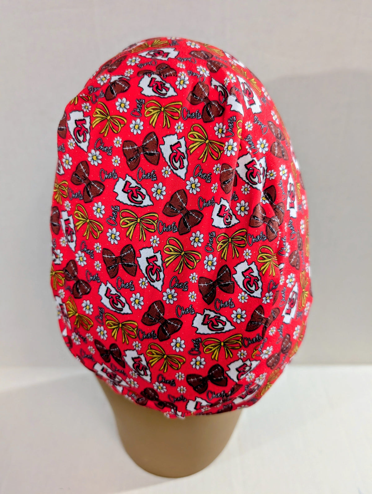 Scrub Cap, Surgical Hat, Euro Style Scrub Cap, Chemo Hat, Stretchy, Hat, Adjustable, Kansas, Chiefs