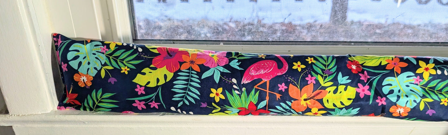Door Draft Stopper, Cedar Filled, Draft Stopper, Window Draft Stopper, Tropical