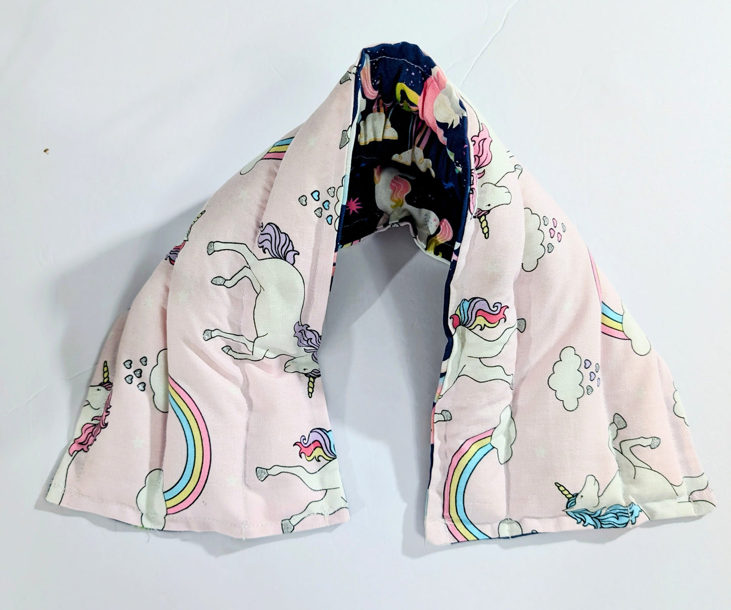 Rice flax seed therapeutic  heating/cooling neck wrap, rice bag, Unicorns