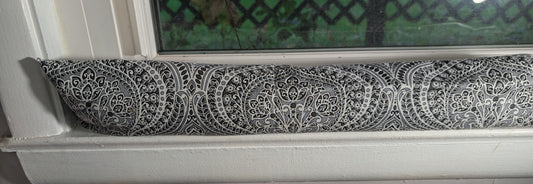Door Draft Stopper, Cedar Filled, Draft Stopper, Window Draft Stopper, Black, Gray and White
