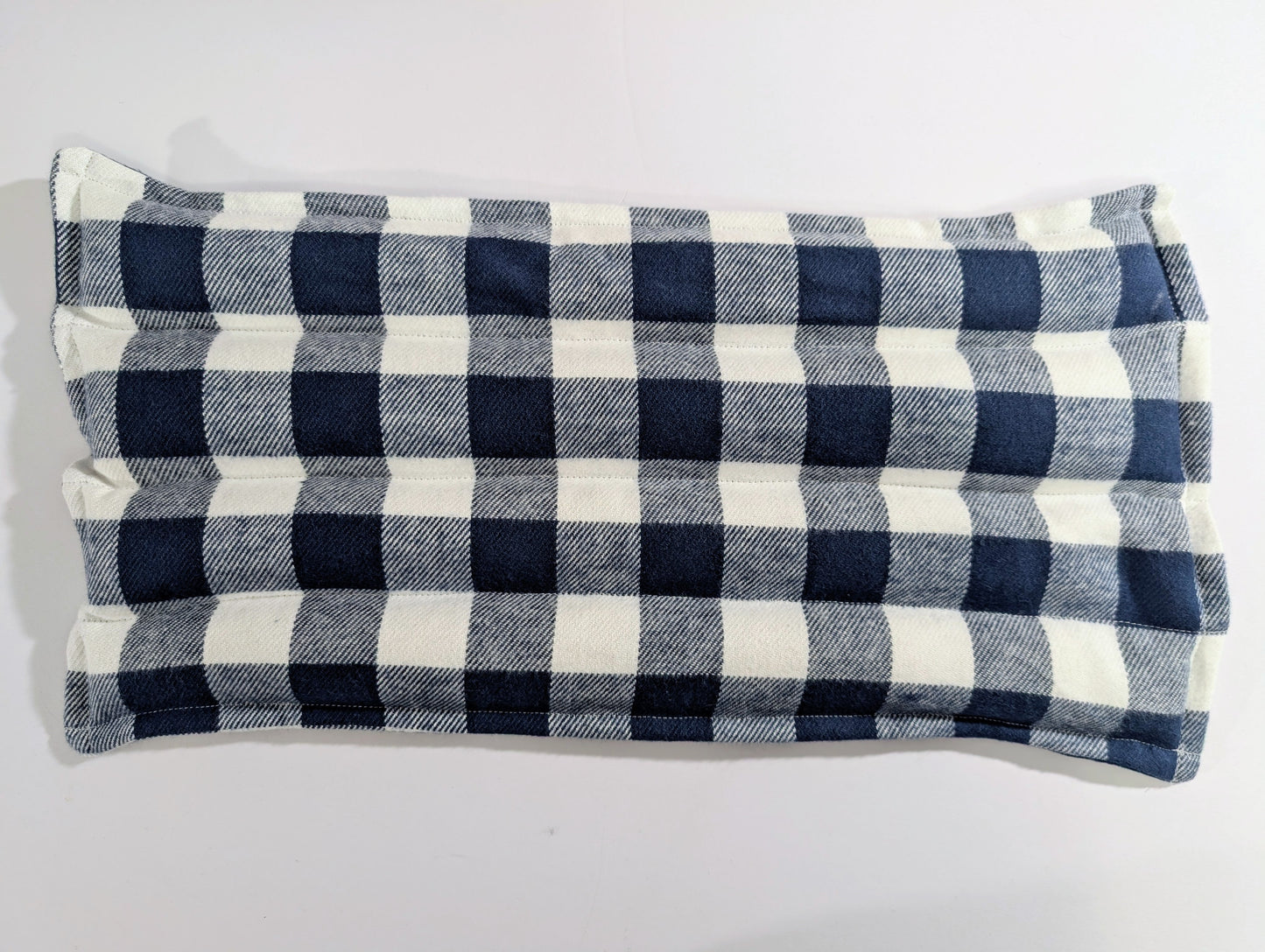 Rice flax seed therapeutic  heating/cooling neck wrap, rice bag, Blue and White, Plaid