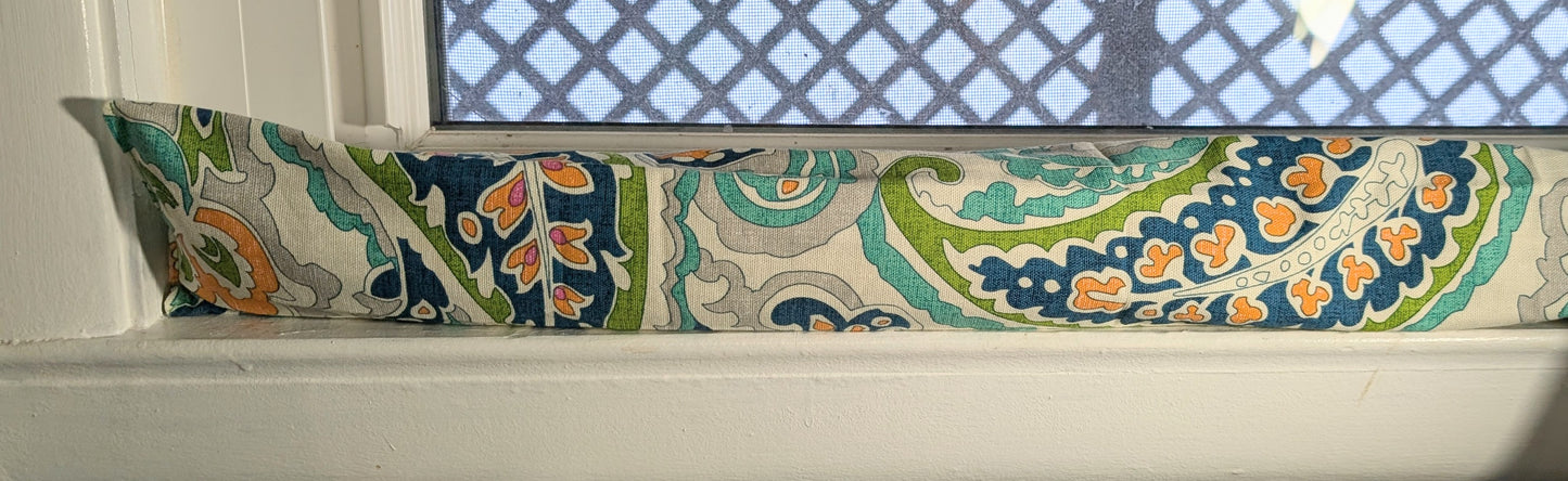 Door Draft Stopper, Cedar Filled, Draft Stopper, Window Draft Stopper, Paisley