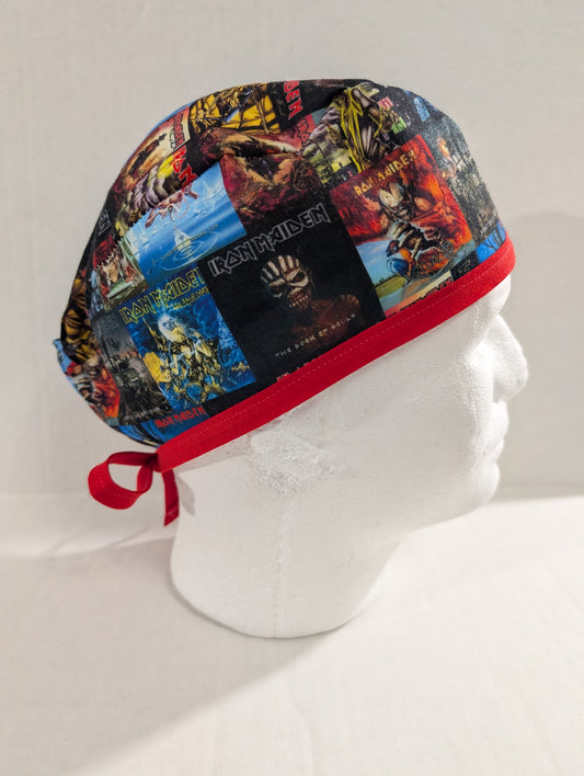 Iron Maiden, Skull cap, Doo Rag, Scrub Cap, Surgical Hat, Chemo Hat