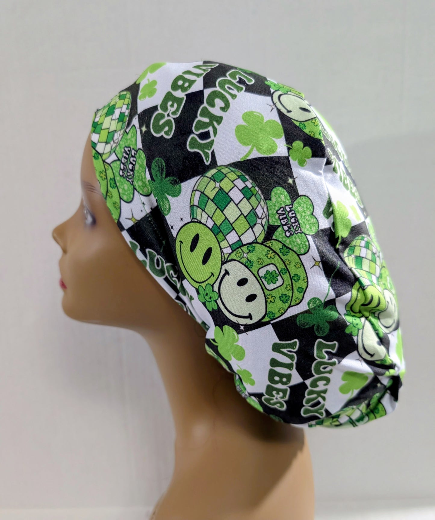 Scrub Cap, Surgical Hat, Euro Style Scrub Cap, Stretchy, St. Patricks Day