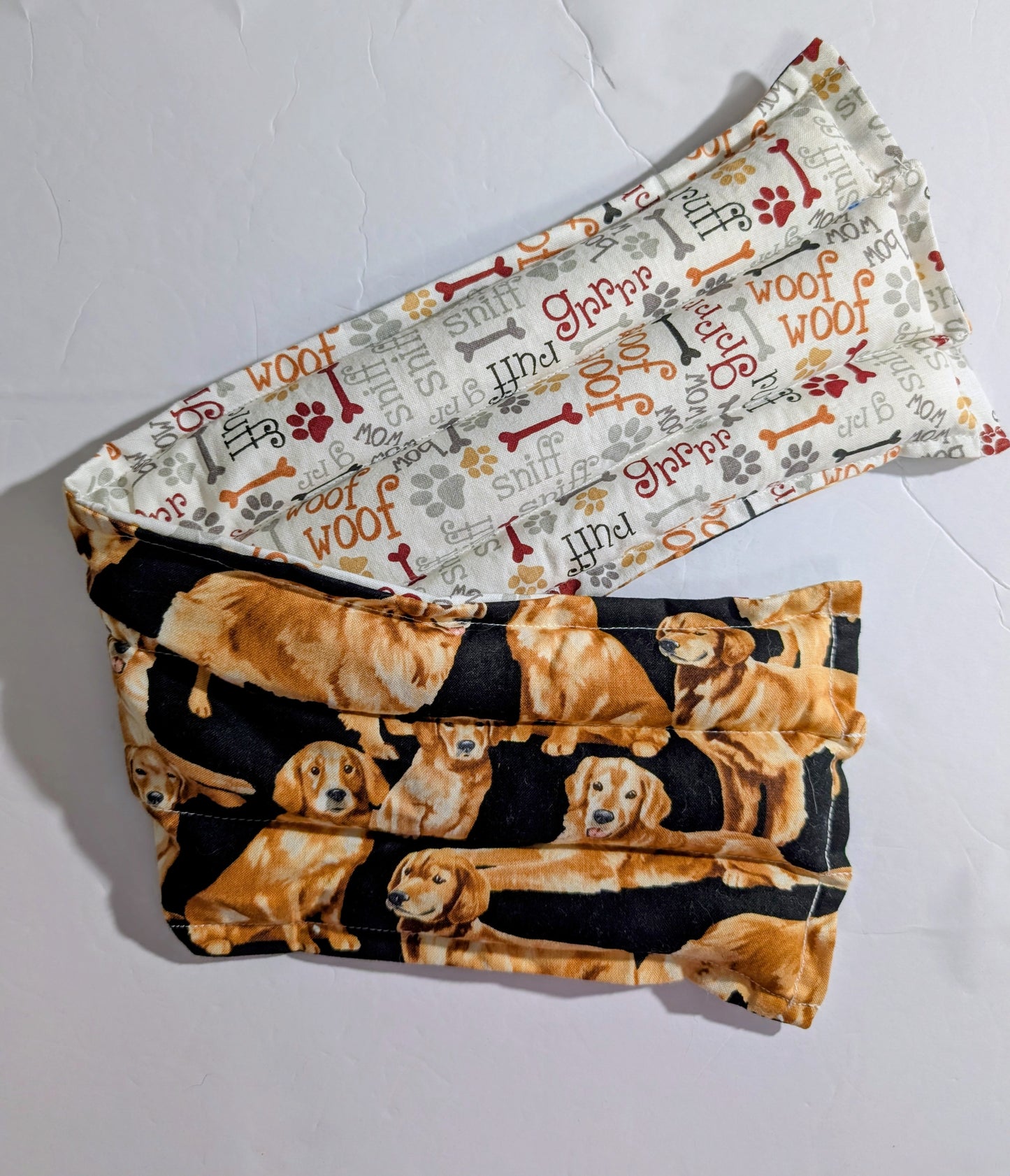 Rice flax seed therapeutic  heating/cooling neck wrap, rice bag, Dog, Golden Retrievers