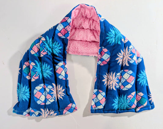 Rice flax seed therapeutic  heating/cooling neck wrap, rice bag, Pineapple