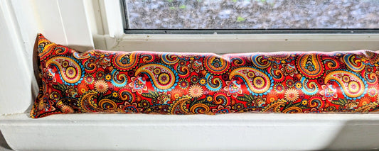 Door Draft Stopper, Cedar Filled, Draft Stopper, Window Draft Stopper, Door Snake, Flowers, Paisley