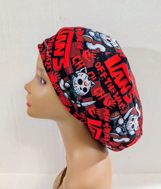 Horror, Cat, European Style Scrub Cap, Scrub Cap, Chemo Hat, Stretchy
