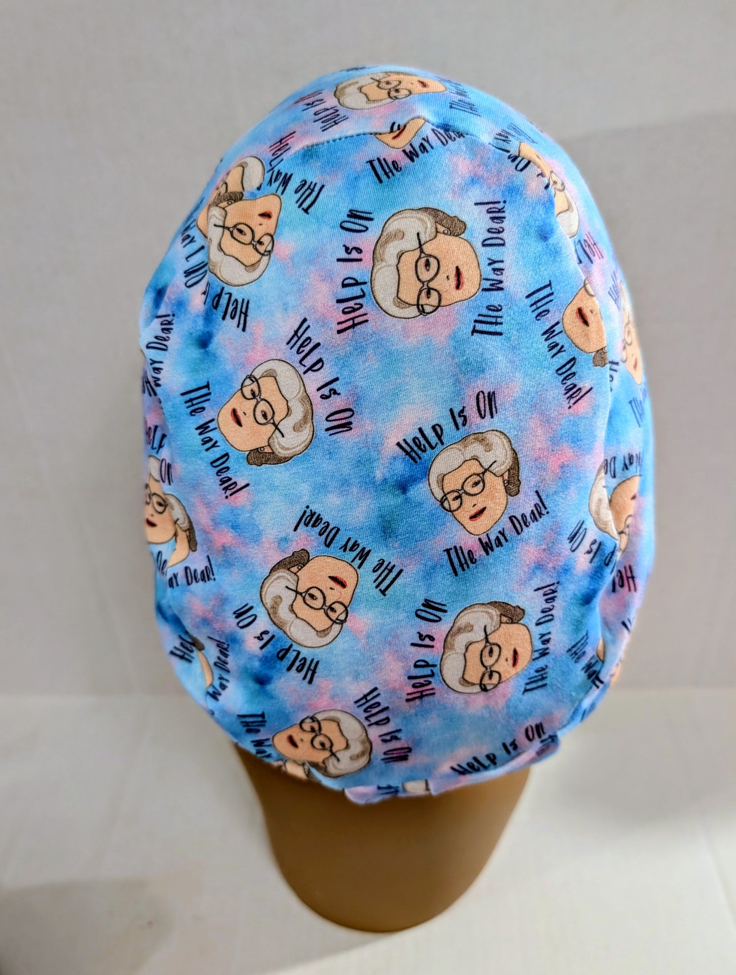 Scrub Cap, Surgical Hat, Euro Style Scrub Cap, Chemo Hat, Stretchy, Hat, Adjustable, Help is on the Way