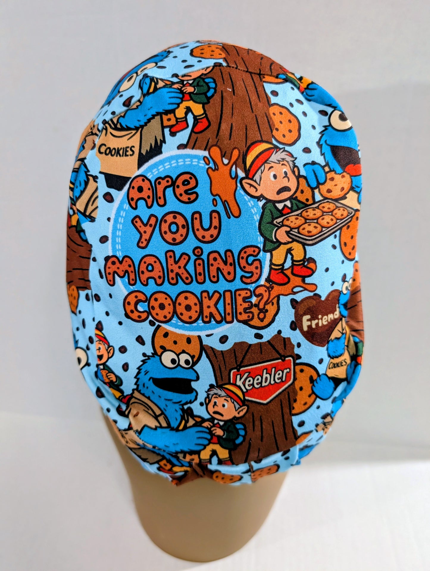 Cookie Monster, Scrub Cap, Surgical Hat, Euro Scrub Cap, European, Hat, Chemo Hat