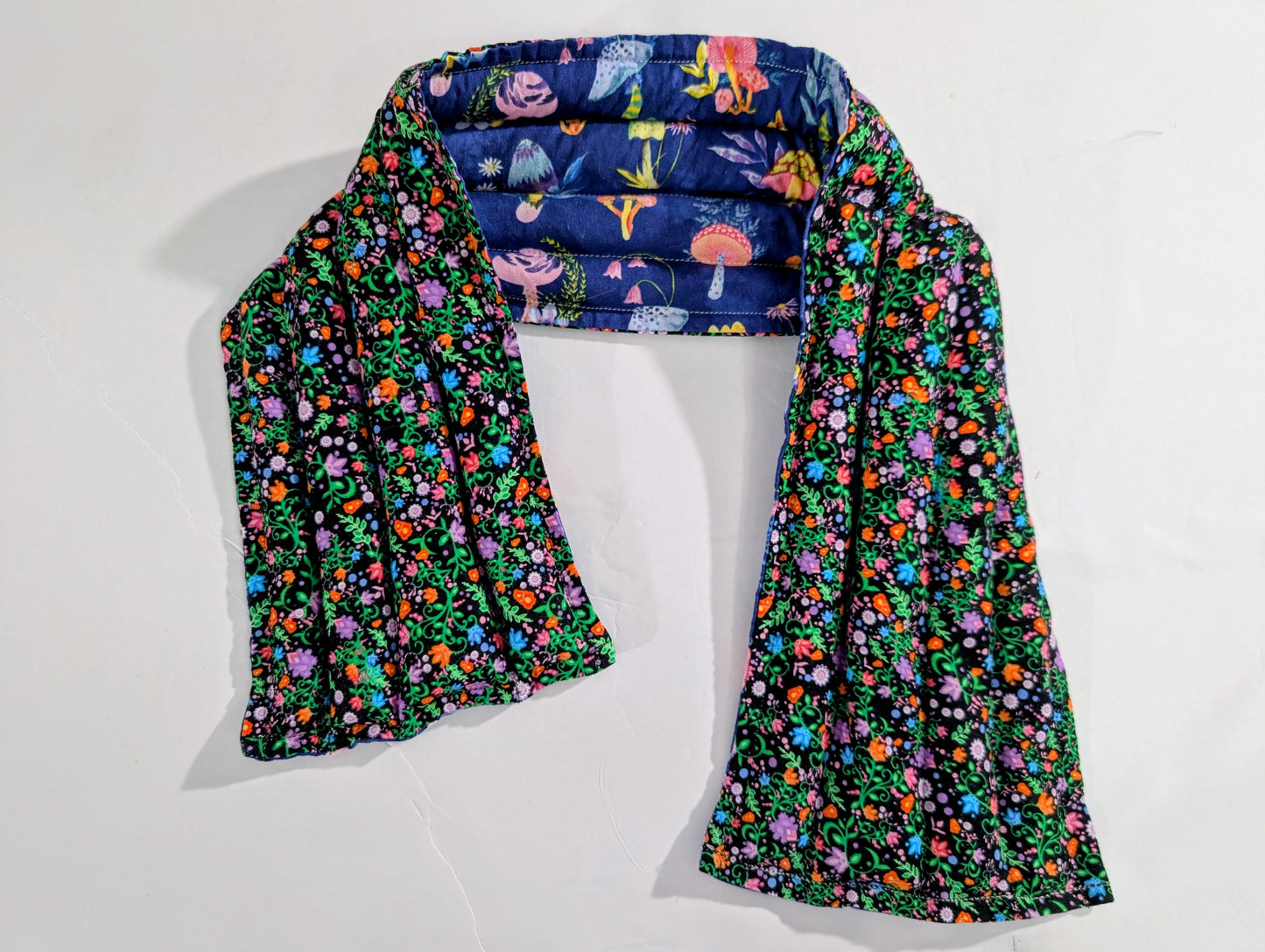 Rice flax seed therapeutic  heating/cooling neck wrap, rice bag, Flowers, Mushrooms