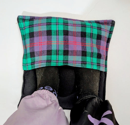 Rice-flax seed foot/hand warmer, rice bag, heat pad, Foot Warmer, Plaid