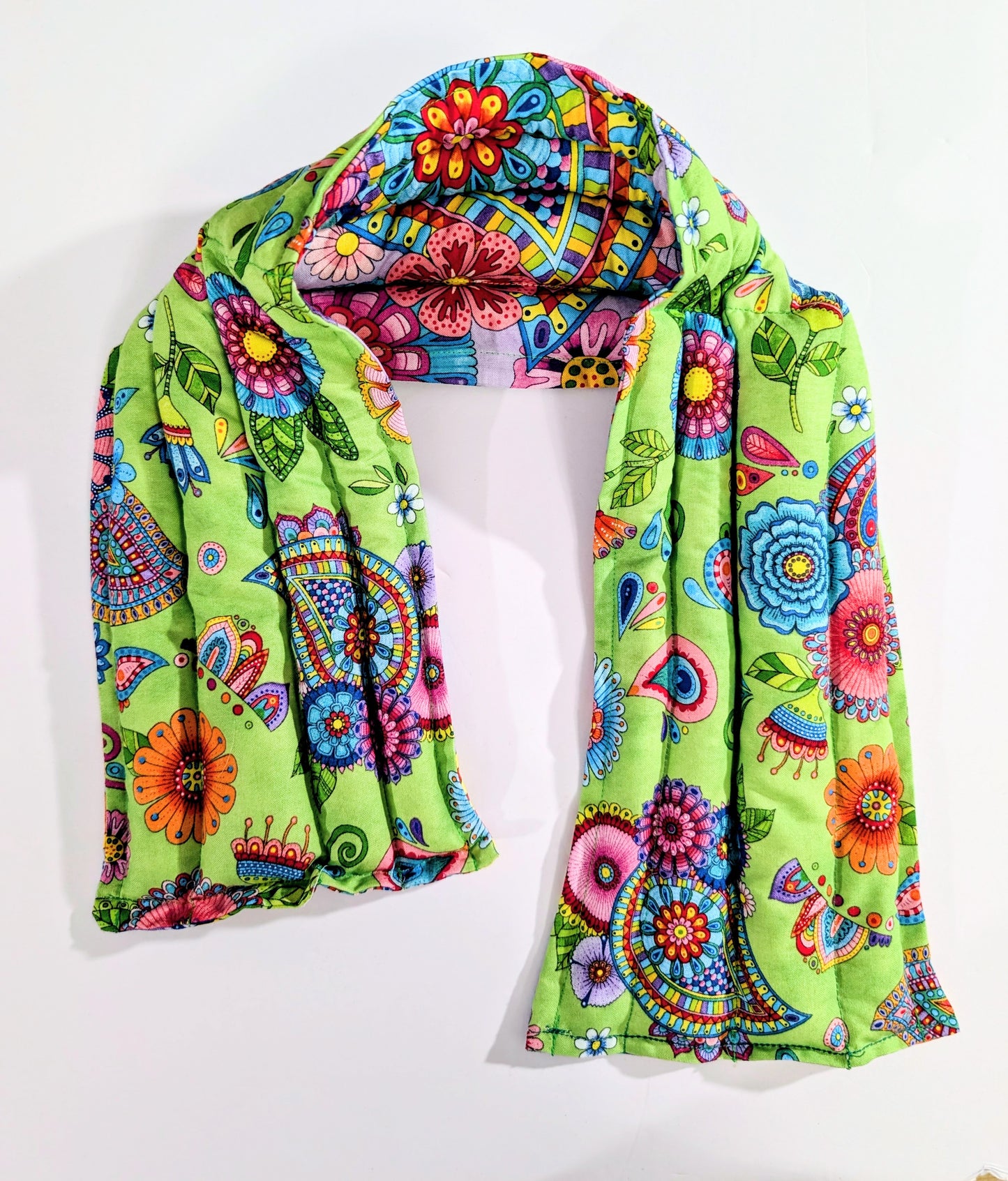 Rice flax seed therapeutic  heating/cooling neck wrap, rice bag, Paisley