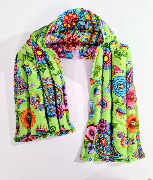 Rice flax seed therapeutic  heating/cooling neck wrap, rice bag, Paisley