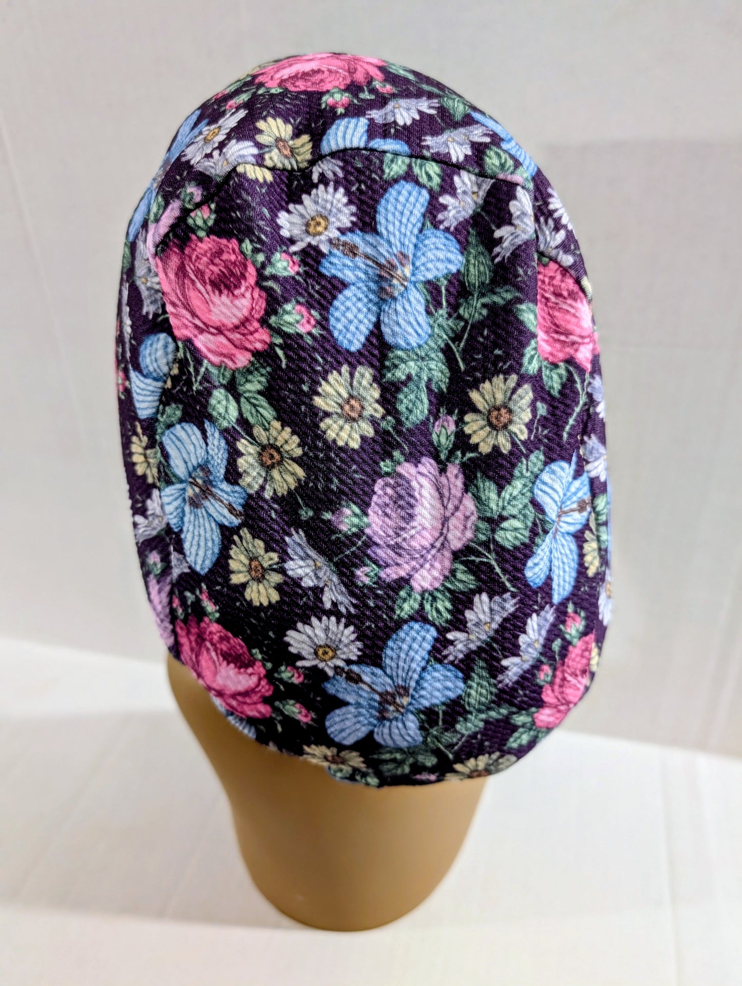 Scrub Cap, Surgical Hat, Euro Style Scrub Cap, Chemo Hat, Flowers