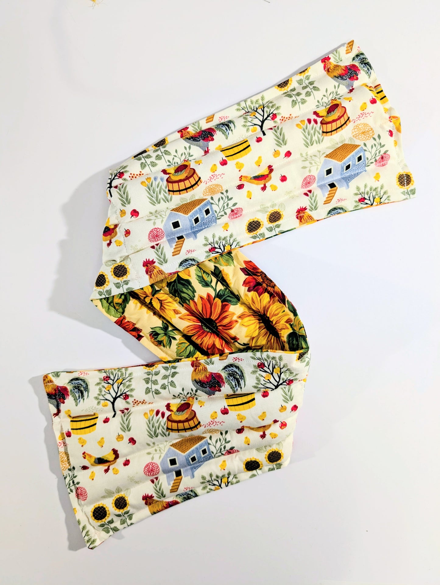 Rice therapeutic heating/cooling pad, rice bag, Heat/Cold Pack, Sunflowers, Chickens