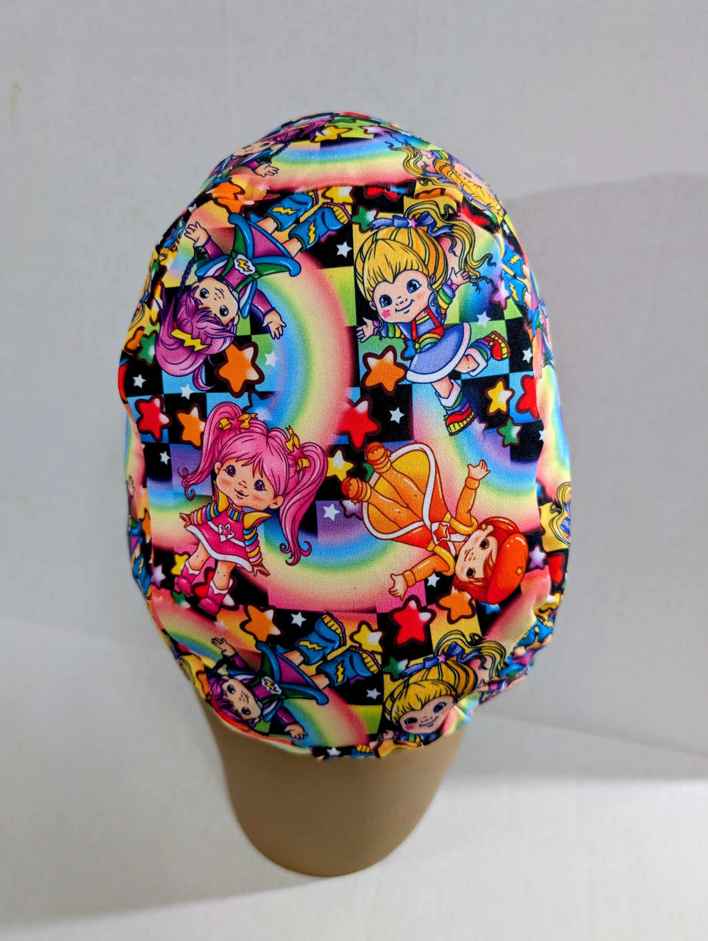 Scrub Cap, Surgical Hat, Euro Style Scrub Cap, Chemo Hat, Stretchy, Hat, Adjustable, Rainbow