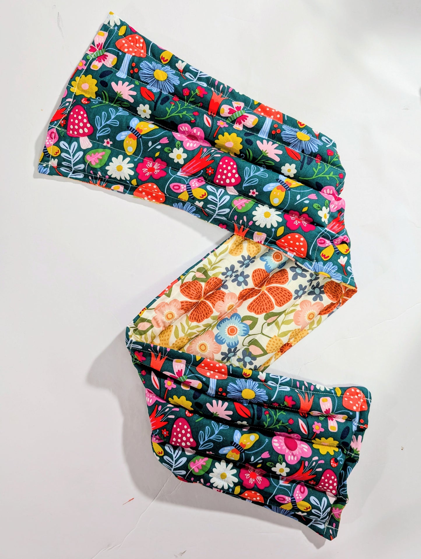 Rice flax seed therapeutic  heating/cooling neck wrap, rice bag, Flowers, Mushrooms