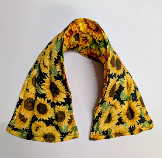 Rice flax seed therapeutic  heating/cooling neck wrap, rice bag, Sunflowers